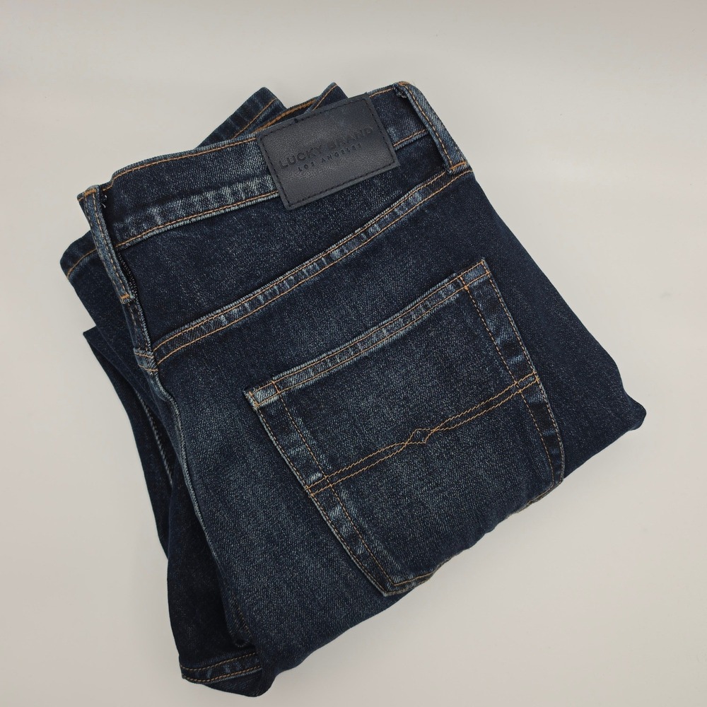 Lucky Brand Jeans Mens 34x32 410 Athletic Slim Blue Excellent Dark Wash Casual